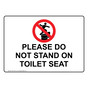Please Do Not Stand On Toilet Seat Sign With Symbol NHE-37401