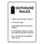 Portrait Outhouse Rules Leave It Sign With Symbol NHEP-15940