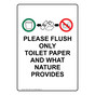Portrait Please Flush Only Toilet Sign With Symbol NHEP-18567
