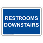 Restrooms Downstairs Sign NHE-33342_BLU