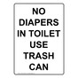 Portrait No Diapers In Toilet Use Trash Can Sign NHEP-34394
