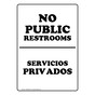 No Public Restrooms Bilingual Sign NHB-8660