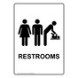 Portrait Restrooms Sign With Symbol NHEP-16705