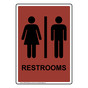 Portrait Canyon Restrooms Sign With Symbol RREP-6980-Black_on_Canyon
