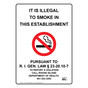 Rhode Island Illegal To Smoke In This Establishment Sign NHE-7128-RhodeIsland