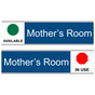 Blue Mother's Room (Available/In Use) Sliding Engraved Sign EGRE-15952-SLIDE_White_on_Blue