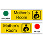 Yellow Mother's Room (Available/In Use) Sliding Engraved Sign EGRE-15952-SYM-SLIDE_Black_on_Yellow