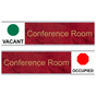 Port Wine Conference Room (Vacant/Occupied) Sliding Engraved Sign