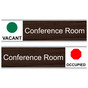 Kona Conference Room (Vacant/Occupied) Sliding Engraved Sign EGRE-285-SLIDE_White_on_Kona