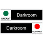 Black Darkroom (Vacant/Occupied) Sliding Engraved Sign EGRE-295-SLIDE_White_on_Black