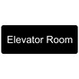 Black Engraved Elevator Room Sign