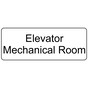 White Engraved Elevator Mechanical Room Sign