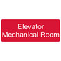 Red Engraved Elevator Mechanical Room Sign