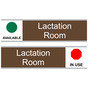 Brown LACTATION ROOM Sliding Engraved Sign EGRE-37153-SLIDE-White_on_Brown