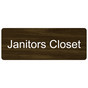 Walnut Engraved Janitors Closet Sign