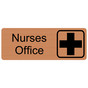 Copper Engraved Nurses Office Sign with Symbol EGRE-483-SYM_Black_on_Copper