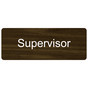 Walnut Engraved Supervisor Sign EGRE-585_White_on_Walnut