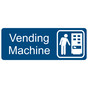 Blue Engraved Vending Machine Sign with Symbol EGRE-630-SYM_White_on_Blue
