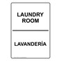 Laundry Room Bilingual Sign for Wayfinding NHB-13761