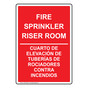 Fire Sprinkler Riser Room Bilingual Sign NHB-16508