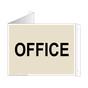 Almond Triangle-Mount OFFICE Sign NHE-13902Tri-Black_on_Almond