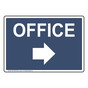 Navy OFFICE Right Arrow Sign NHE-13903-White_on_Navy