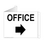 White Triangle-Mount OFFICE (With Inward Arrow) Sign NHE-13903Tri-Black_on_White