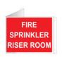 Red Triangle-Mount FIRE SPRINKLER RISER ROOM Sign NHE-16508Tri