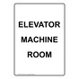 Portrait Elevator Machine Room Sign NHEP-13758