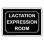 White-on-Black LACTATION EXPRESSION ROOM Sign RRE-37174-White_on_Black