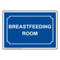 White-on-Blue BREASTFEEDING ROOM Sign RRE-37183-White_on_Blue