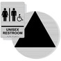 Brushed Silver California Title 24 Accessible UNISEX RESTROOM Sign Set, 12 in. + 9x6 in. Acrylic