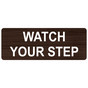 Kona Engraved WATCH YOUR STEP Sign EGRE-645_White_on_Kona