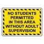 No Students Permitted In This Area Without Sign NHE-38663_YBSTR