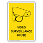 Portrait Video Surveillance In Use Sign With Symbol NHEP-19700_YLW