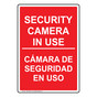 Security Camera In Use Bilingual Sign TRB-13645