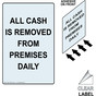 Portrait ALL CASH IS REMOVED FROM PREMISES DAILY Label With Front Adhesive NHEP-18457-Reverse