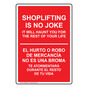 Shoplifting Is No Joke. It Will Haunt You Bilingual Sign NHB-8680