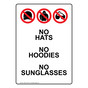 Portrait No Hats No Hoodies No Sunglasses Sign With Symbol NHEP-18128