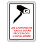 Shoplifters Will Be Prosecuted Spanish Sign NHS-13371