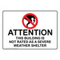 Building Is Not Rated As A Severe Weather Shelter Sign NHE-27240