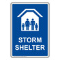 Portrait Storm Shelter Sign With Symbol NHEP-13194