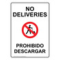 No Deliveries Bilingual Sign for Shipping / Receiving NHB-14344