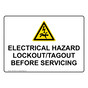 ELECTRICAL HAZARD LOCKOUT/TAGOUT Sign with Symbol NHE-50420