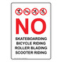 Portrait No Skateboarding Bicycle Sign With Symbol NHEP-17582