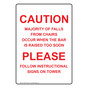 Portrait Caution Majority Of Falls From Chairs Sign NHEP-17640