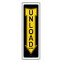 Unload Here Arrow Sign, 18x4 in. 80 mil Aluminum