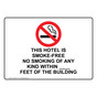 THIS HOTEL IS SMOKE-FREE NO SMOKING Sign with Symbol NHE-50571