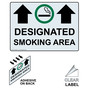 Designated Smoking Area Label for No Smoking NHE-9044
