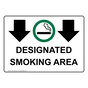 Designated Smoking Area Sign for No Smoking NHE-13930